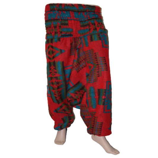 Ganesha Handicrafts, Harem Printed Woolen Trousers, Harem Trousers , Woolen Harem Pant, Women Harem Trousers,  Fashion For Womens Harem Trousers, Trending Womens Trousers. Red colour Women Harem Trousers. 