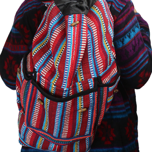Ganesha Handicrafts Knitted Backpack, BackPack, Shoulder Bag, Multi Colour Bag, Knitted Bag