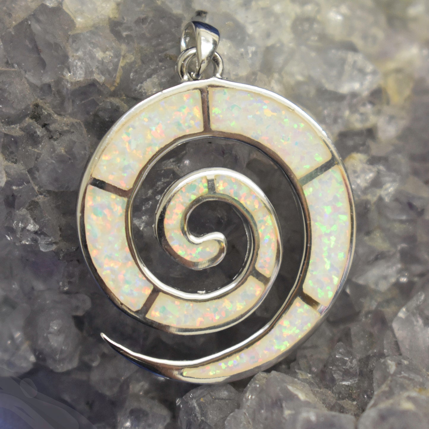 Ganesha Handicrafts, Large Cultured Opal Swirl, Opal Swirl, Women's Trending Opal Swirl, Womens Model Opal Swirl Pendant, New Modern Pendant, Women's Stylish Pendant.  