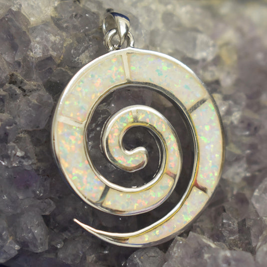 Ganesha Handicrafts, Large Cultured Opal Swirl, Opal Swirl, Women's Trending Opal Swirl, Womens Model Opal Swirl Pendant, New Modern Pendant, Women's Stylish Pendant.  