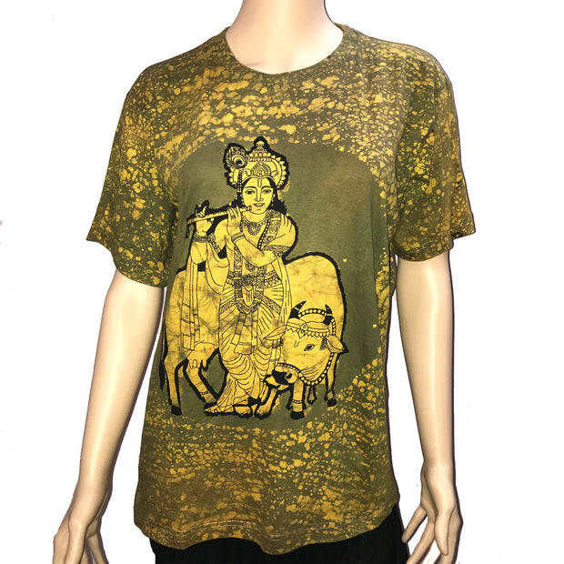 Ganesha Handicrafts, Lord Krishna Logo Round Neck T-Shirt, Lord Krishna Logo T-Shirt, T-shirt For Lord Krishna Logo, Lord Krishna Round Neck T-Shirt, Round Neck T-Shirt, T-Shirt, Trending Round Neck T-Shirt, Traditional T-shirt.
