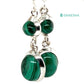 Ganesha Handicrafts, Malachite Double-Drop Earrings - Sterling Silver (925), Malachite Double-Drop Earrings, 925-Silver Earrings, Womens Trending Earrings, Fashion For Women Earrings, Green Malachite Double Drop Silver Earring.