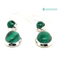 Ganesha Handicrafts, Malachite Double-Drop Earrings - Sterling Silver (925), Malachite Double-Drop Earrings, 925-Silver Earrings, Womens Trending Earrings, Fashion For Women Earrings, Green Malachite Double Drop Silver Earring.