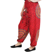 Ganesha Handicrafts Mandala Patterned Baggy Harem Trousers, Trousers, Red Colour Trouser, Multicoloured Trouser