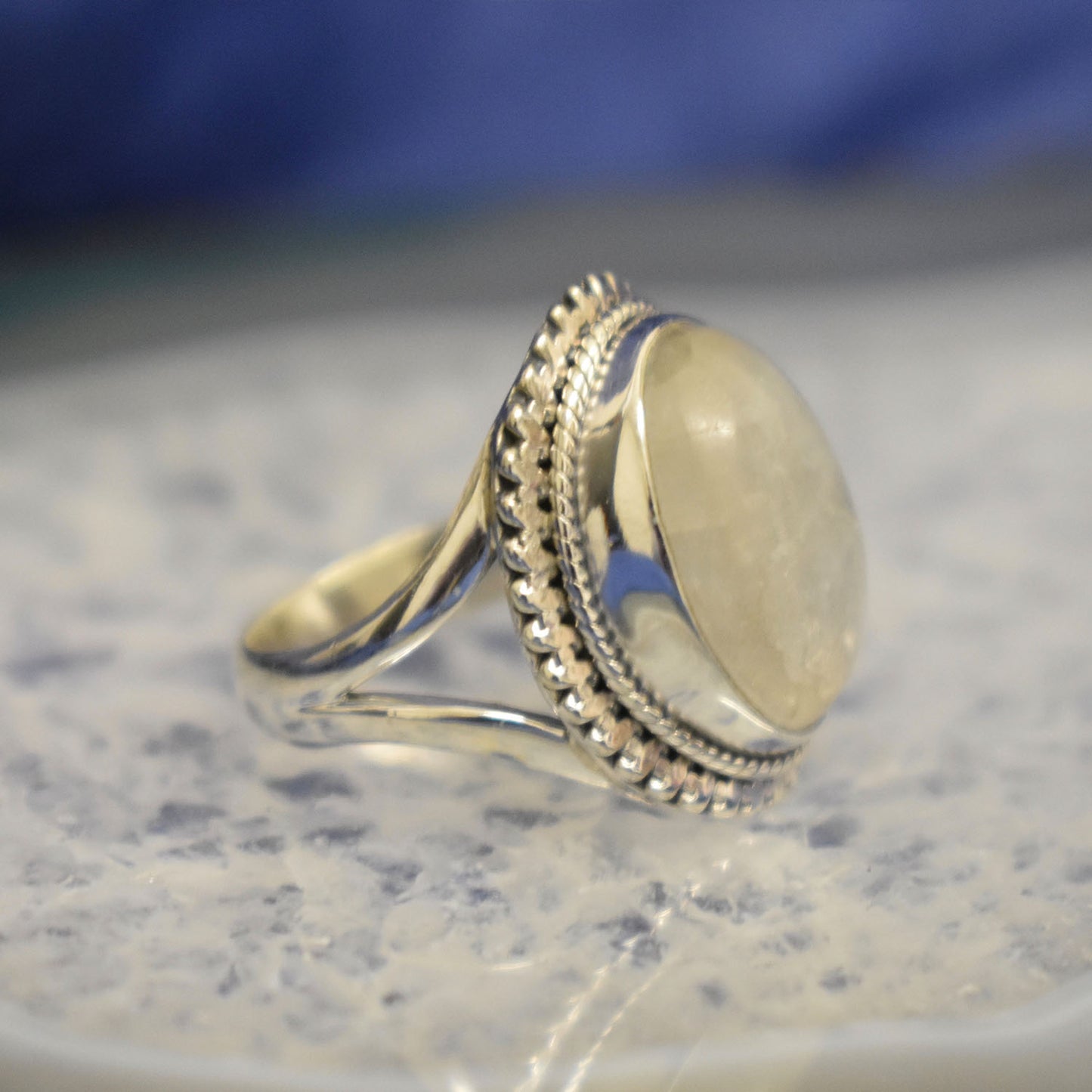 Ganesha Handicrafts, Modern Detailed Moonstone Ring, Modern Moonstone style Ring, Moonstone Ring, Moonstone Style Ring, Womens Trending Ring, New Model Ring, Women's New Modern Ring.   