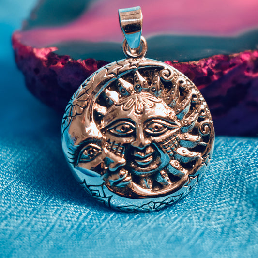 Ganesha Handicrafts, Moon and Sun Pendant, Sun Model Women's Pendant, Moon Model Women's Pendant, New Model Pendant, Women's Trending Pendant, Women's Modern Pendant, Women's Stylish Pendant. 