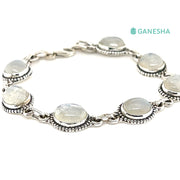 Ganesha Handicrafts, Moonstone Bracelet (925) Sterling Silver, Moonstone Bracelet, Bracelet Sterling Silver, 925- Sterling Silver Bracelet, Womens Stylish Bracelet, Trending Bracelet.