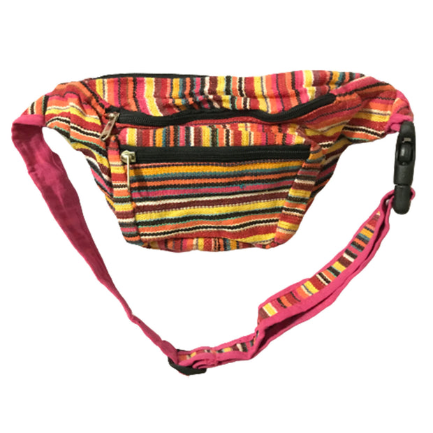 Ganesha Handicrafts Multicolored Knitted Ethnic Design Waist Bag, Bag, Waist Bag, Waist Design Bag, Knitted Design Bag, Ethnic Design Bag, Multicolured bag, Adjustable bag