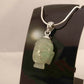 Ganesha Handicrafts, Prehnite Gemstone Buddha's Head, 925-Silver Buddha Head Pendant, Silver Prehnite Gemstone Buddha head Pendant, Women's Trending Pendant, New Model Silver Pendant, Buddha Head Pendant. 