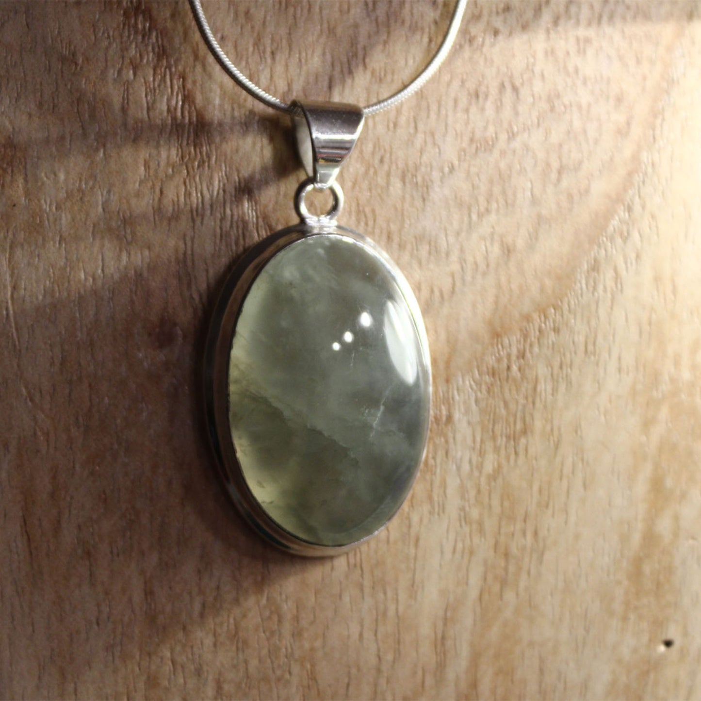 Ganesha handicrafts Prehnite Oval Gemstone Pendant 925 Sterling Silver, Sterling Silver, Gemstone Pendant, Oval Gemstone, Prehnite Oval Gemstone, Oval Pendant