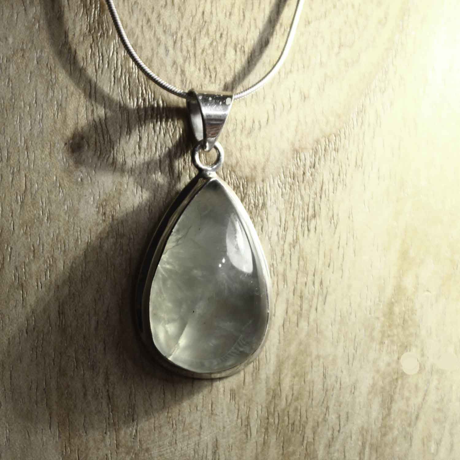 Ganesha Handicrafts, Prehnite Teardrop Gemstone Pendant 925 Sterling Silver, Prehnite Teardrop Gemstone Pendant, Womens New Model Pendant, New Trending Pendant, Women's Fashion Pendant, Women's Stylish Pendant. 