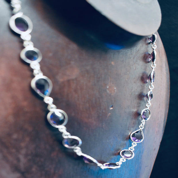 Ganesha Handicrafts, Quartz Gemstone Necklace, Purple Stone Necklace, Womens New Trending Necklace, Modern Necklace, Women's Stylish Necklace. 