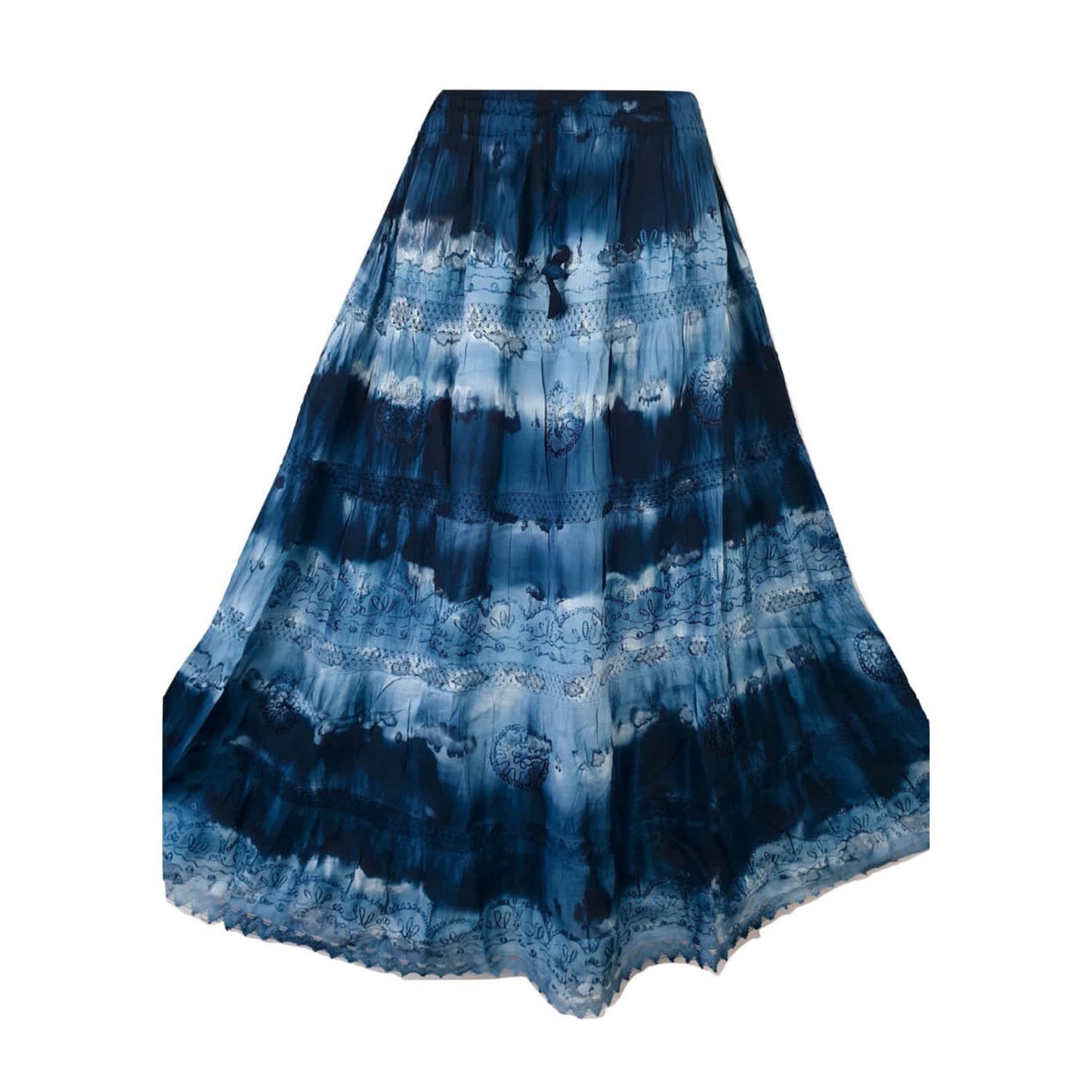 Ganesha Handicrafts-Rippled Colour Skirt, Rippled Colour Skirt, Womens Rippled Skirt, Fashion women Colour Skirt, Rippled Colour Skirt for Women's, Women Dark Blue Skirt..