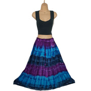 Ganesha Handicrafts-Rippled Colour Skirt, Rippled Colour Skirt, Womens Rippled Skirt, Fashion women Colour Skirt, Rippled Colour Skirt for Women's, Women Purple Blue Skirt..