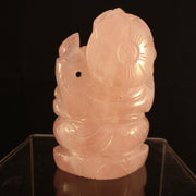 Ganesha Handicrafts Rose Quartz Ganesha Gemstone Statue , Ganesha statue , Stone ststue , Lord ganesha stone statue