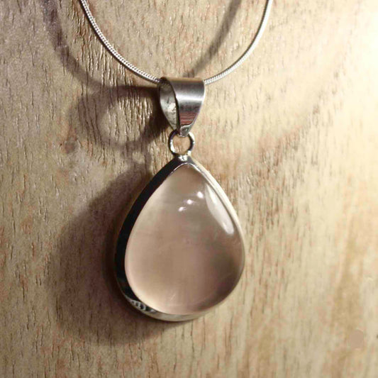 Ganesha Handicrafts, Rose Quartz Teardrop Gemstone Pendant 925 Sterling Silver, Rose Quartz Teardrop Gemstone Pendant, 925-Silver Pendant, New Trending Womens Pendant, Women's Stylish Pendant, Women's New Modern Pendant.  