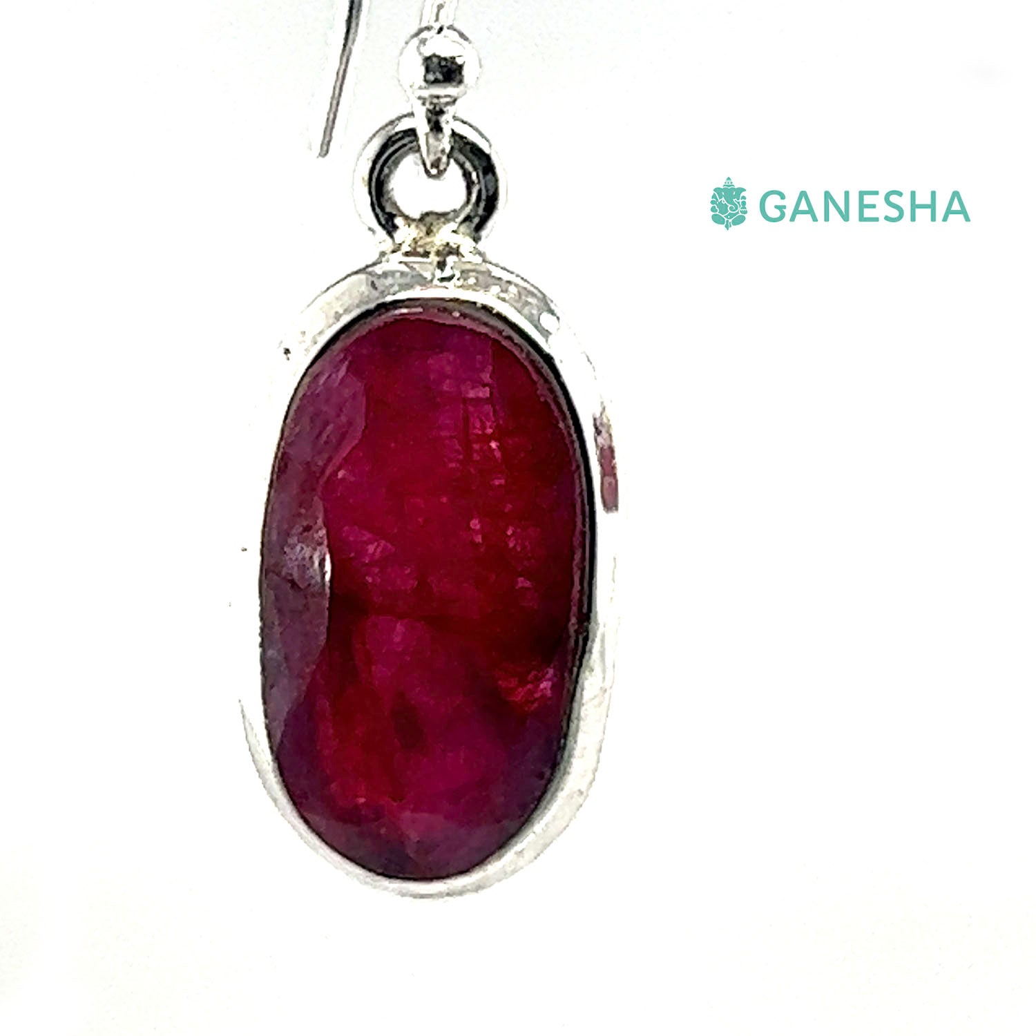 Ganesha Handicrafts, Ruby Double Drop Earrings, Ruby Double-Drop Silver Earrings, 925 Sterling Silver Earrings, Double Drop Earrings, Women's Double Drop Silver Earrings, Red Colour Ruby Double Drop Earrings.