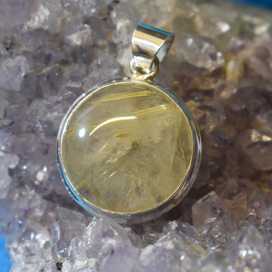 Ganesha Handicrafts, Rutilated Quartz Pendant, Quartz Pendant, Womens Trending Pendant, New Womens Model Pendant, Womens Modern Pendant, Women's Stylish Pendant. 