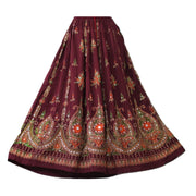 Ganesha Handicrafts, Sequin Skirt Long, Women Fashion Skirt, Women Long Skirt,  Maroon colour Sequin Skirt , Long Sequin Skirt.