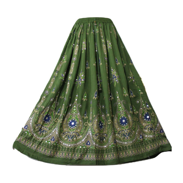 Ganesha Handicrafts, Sequin Skirt Long, Women Fashion Skirt, Women Long Skirt,  green Colour Sequin Skirt , Long Sequin Skirt.