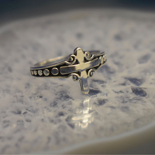 Ganesha Handicrafts Silver Cross Ring, Ring, Cross Ring, Silver Ring, Silver cross ring, Trending ring