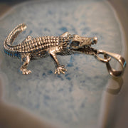 Ganesha Handicrafts, Sterling Silver Alligator Pendant (925), Sterling Silver Alligator Pendant, Silver Alligator Pendant, 925-Silver Alligator Pendant, Bisexual Pendant, Mens Trending Pendant, Women's Trending Pendant.