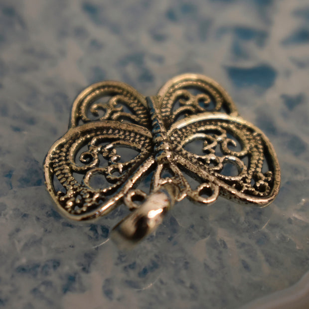 Ganesha Handicrafts, Sterling Silver Butterfly Pendant (925), Silver Butterfly Pendant, 925-Sterling Silver Pendant, Women's Trending Pendant, Modern Pendant for Women, Butterfly Model Pendant. 