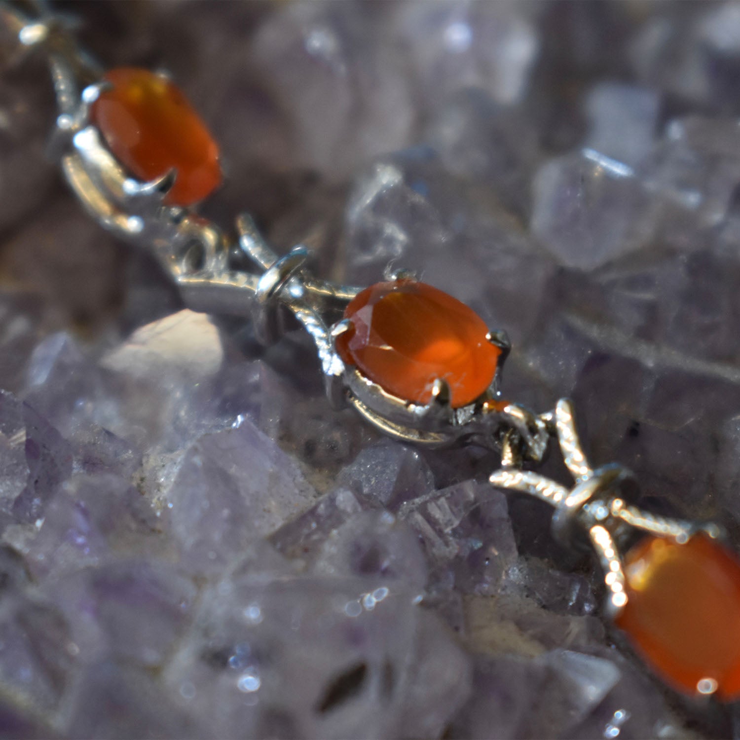 Ganesha Handicrafts Sterling Silver Carnelian Bracelet (925), Bracelet, Silver bracelet, Carnelian Bracelet, Sterling Silver, Bracelet (925), Orange Stone Barcelet