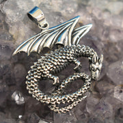 Ganesha Handicrafts, Sterling Silver Dragon Pendant (925), Silver Dragon Pendant, 925-Silver Pendant, Womens Trending Pendant, Womens New Model Pendant, Modern Pendant collections for Womens. 