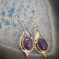 Ganesha Handicrafts, Sterling Silver Drop Earrings, Women's Stylish Earrings, 925-Sterling silver Earrings, Drop Earrings, Silver Earrings, Women's trending Earrings, Violet Colour Earrings.