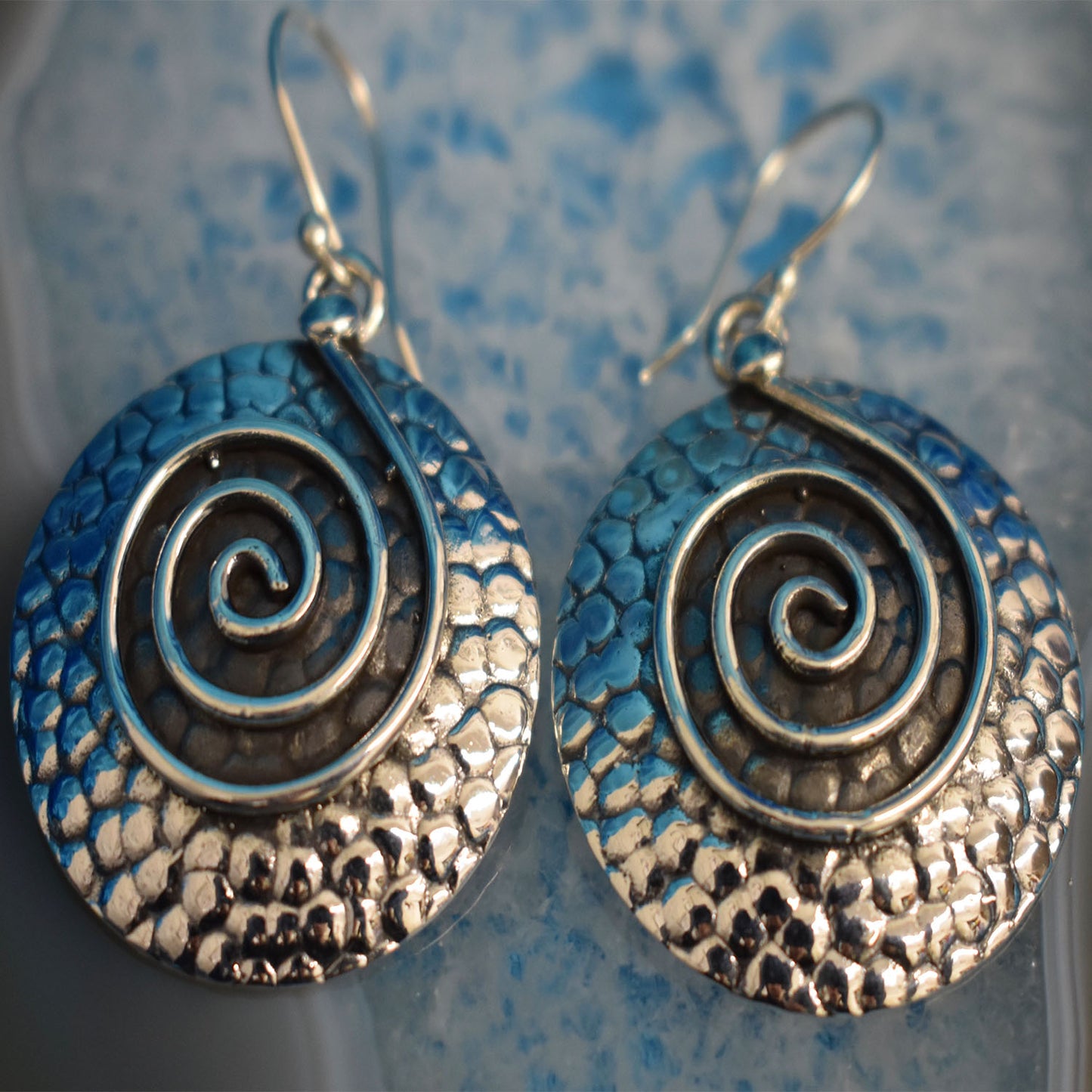 Ganesha handicrats Sterling Silver Large Swirl Earrings (925), Earrings, Large Swirl Earrings, Silver Earrings, Sterling Silver Earrings, Trending Earrings