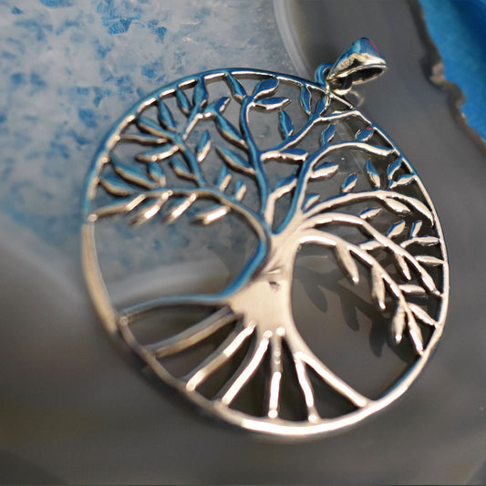 Ganesha Handicrafts, Sterling Silver Large Tree of Life Pendant, Sterling Silver Large Pendant, Womens Trending Pendant, New Model Pendant, Fashion Pendant for Womens, Large Tree life Pendant, Silver Tree Style Pendant. 