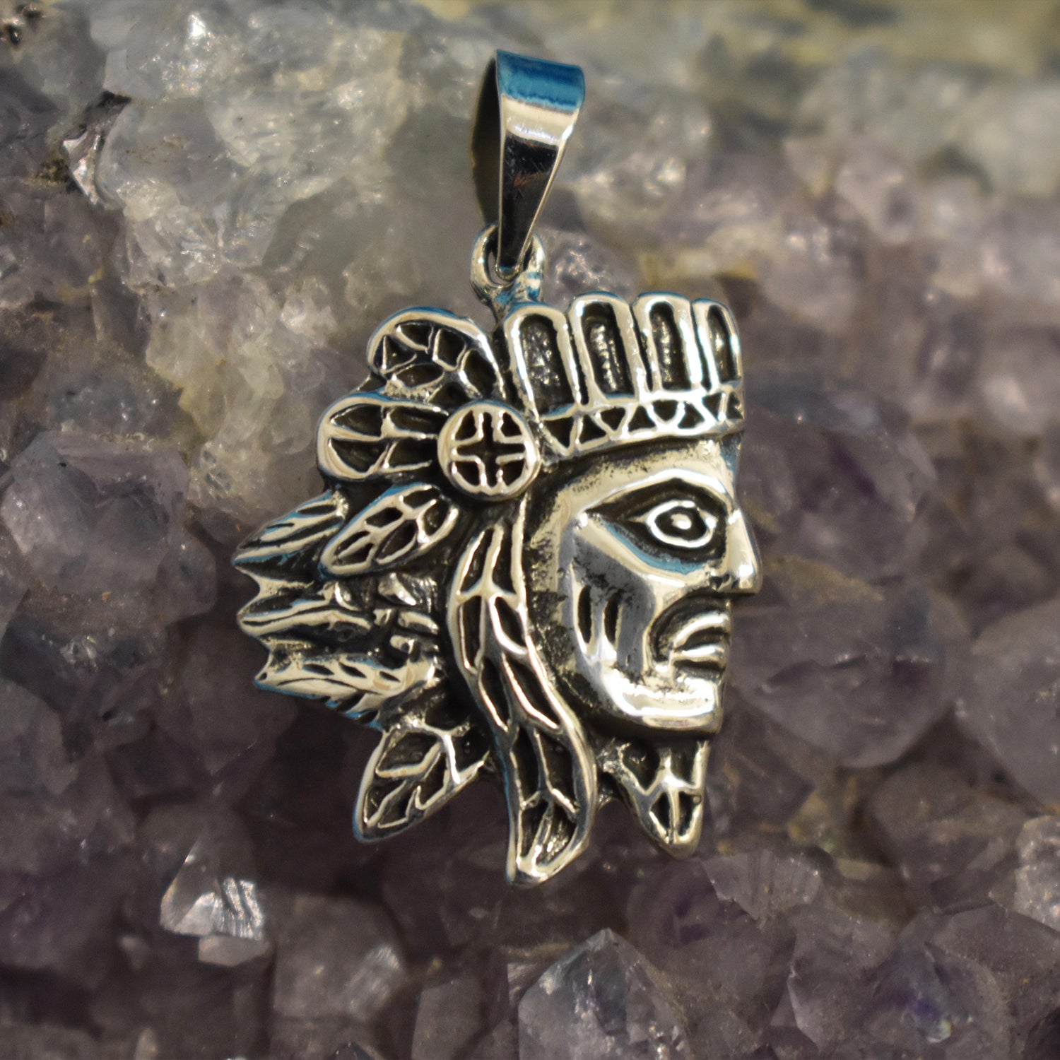 Ganesha Handicraft's, Sterling Silver Native American Pendant (925), Silver American Pendant, 925-Sterling Silver Pendant, Women's New Model Pendant, Trending Women's Pendant.