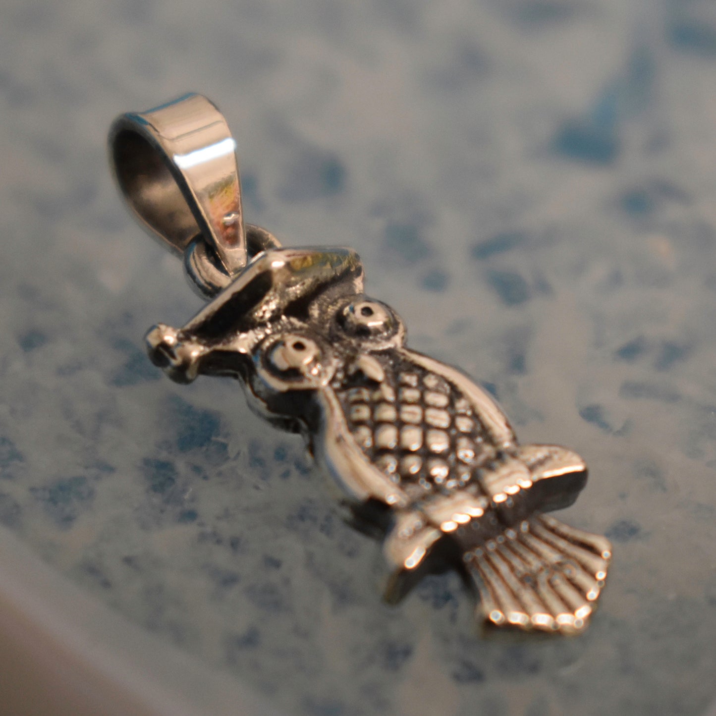 Ganesha Handicrafts, Sterling Silver Petite Owl Pendant (925), Silver Owl Pendant, 925-Sterling Silver Pendant, Women's Trending Pendant, Womens New Model Pendant, Womend Modern Pendant. 