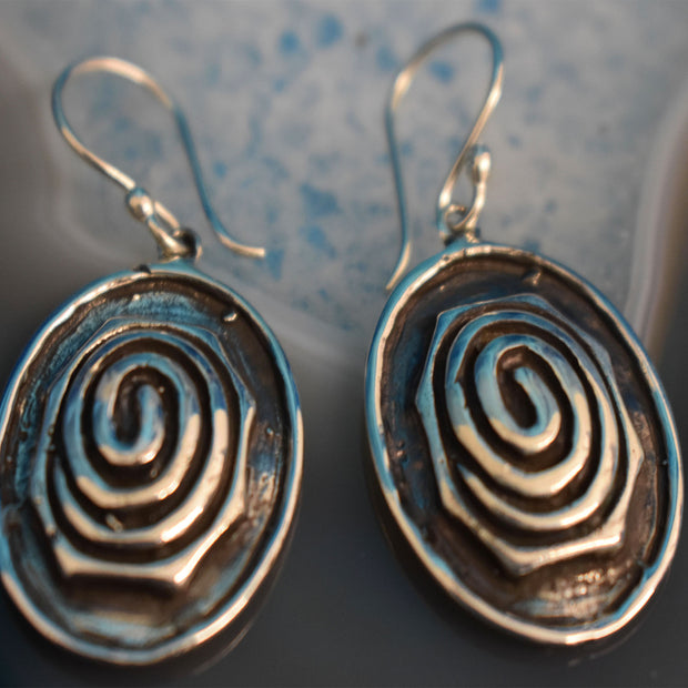 Ganesha Handicrafts Sterling Silver Swirl Earrings (925), Earrings, Swirl Earrings, Silver Earrings, Sterling Silver Earrings, Sterling Silver Earrings (925)