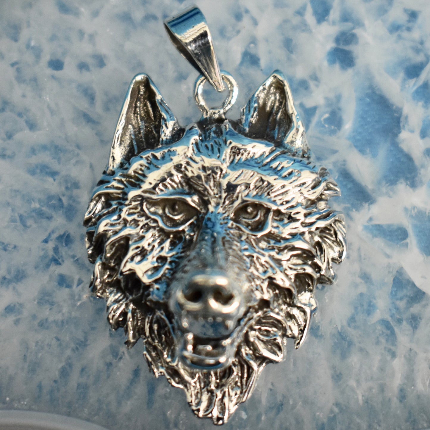 Ganesha Handicrafts, Sterling Silver Wolf Face Pendant (925), Silver Pendant, 925-Sterling Silver Pendant, Women's Trending Pendant, Wolf  Face Pendant, New Model Pendant, New Modern Pendant. 