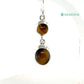 Ganesha Handicrafts Tiger Eye Double-Drop Earrings - Sterling Silver (925), Tiger Eye Double-Drop, Earrings, Sterling silver earrings, Brown stone earrings, Trending Earrings