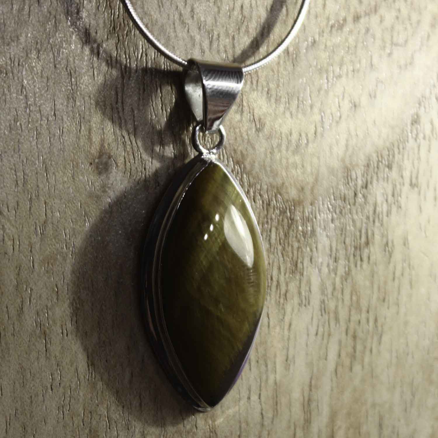 Ganesha Handicrafts, Tiger's Eye Gemstone Pendant 925 Sterling Silver, Tiger's Eye Gemstone Pendant, 925-Silver Tiger's Eye Model Pendant, Womens trending Pendant, New Modern Pendant, Womens New Model Pendant. 