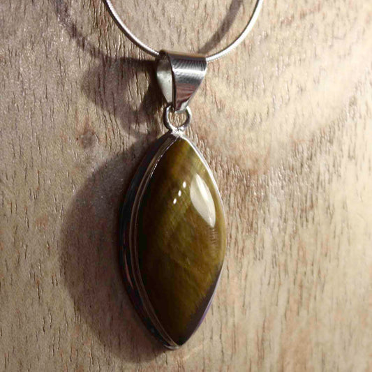 Ganesha Handicrafts, Tiger's Eye Gemstone Pendant 925 Sterling Silver, Tiger's Eye Gemstone Pendant, 925-Silver Tiger's Eye Model Pendant, Womens trending Pendant, New Modern Pendant, Womens New Model Pendant. 