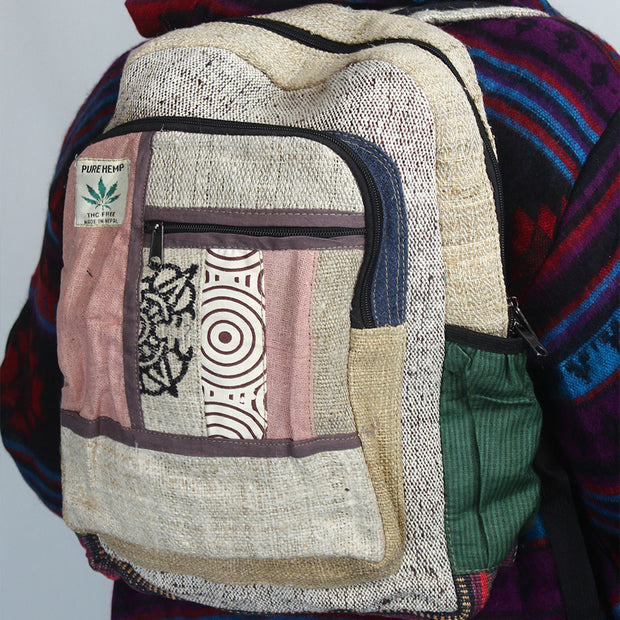 Ganesha Handicrafts Unique Custom Pure Hemp Backpack, Hemp Backpack, Backback, Custom Pure Hemp Backpack