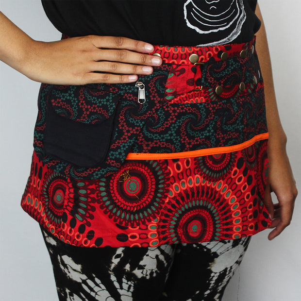Ganesha Handicrafts, Unisex Festival Utility Bag Skirt, Utility Bag Skirt, Womens Fashion Bag, Modern  Unisex Festival Bag skirt, Trending Bag Skirt. Orange Bag Skirt.