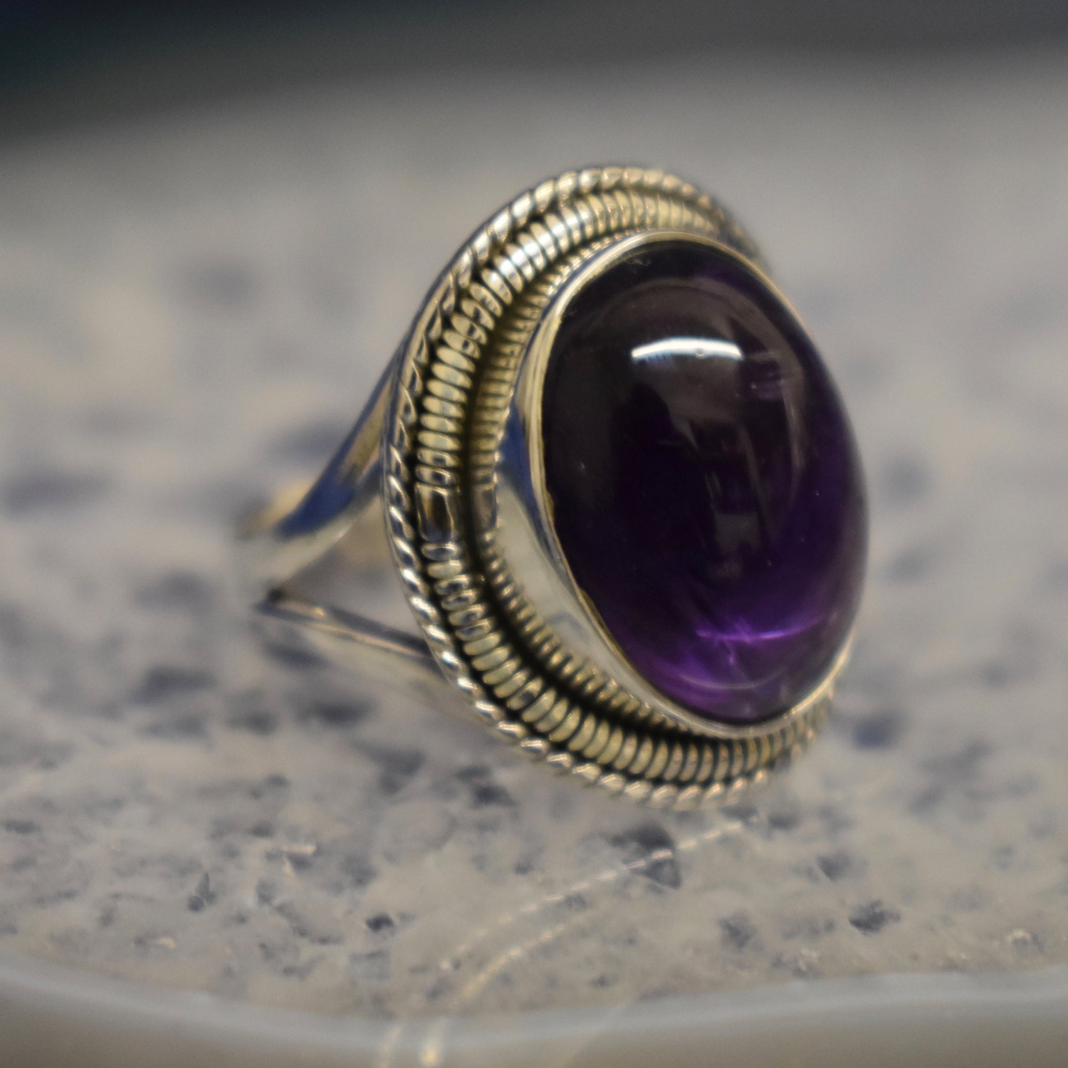 Ganesha Handicrafts, Vintage Detailed Amethyst Ring, Vintage Amethyst Ring, Amethyst Ring, Womens Trending  Ring, 925-Streling Silver Amethyst Ring, Silver Vintage Ring, Womens New Model Ring. 