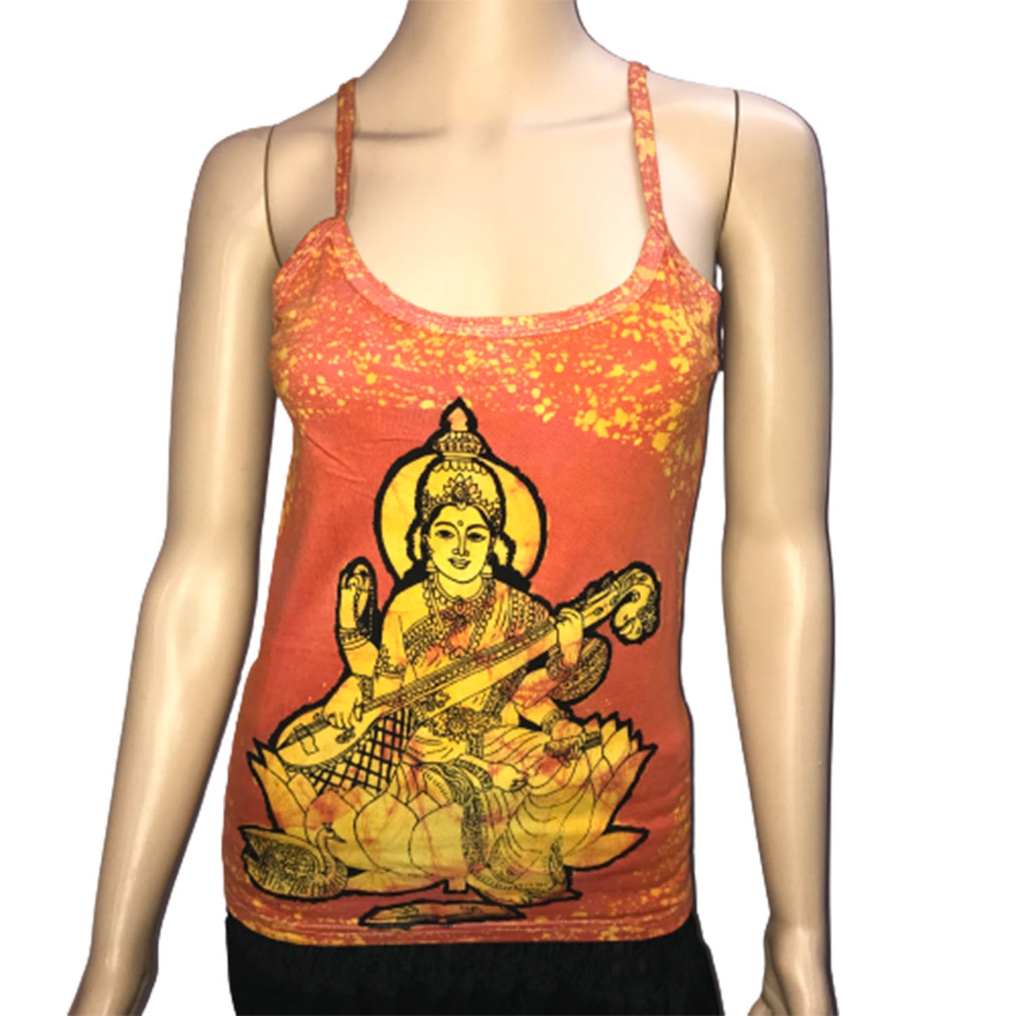 Ganesha Handicrafts Womens Printed Solid Colour Vest Top, Vest Top, Top, Colour Vest Top, Colour Top, Solid Colour Vest, Solid Colour Top, Printed Top, Womens Top, Womens Printed Vest Top